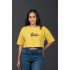 Ladies Graphic Oversize Crop Top Yellow
